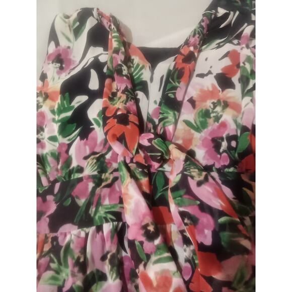 Eliza J Floral Print Inner lined Halter Tie Neck Maxi Dress Size 14 - Picture 13 of 13
